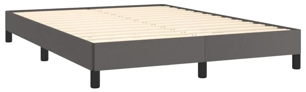 Cadru de pat, gri, 140x190 cm, piele ecologica Gri, 25 cm, 140 x 190 cm