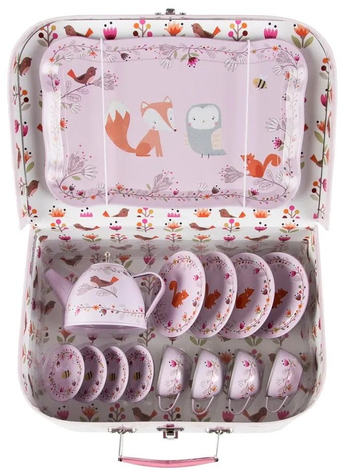 Valijoară de picnic pentru copii Sass &amp; Belle Woodland Friends, roz