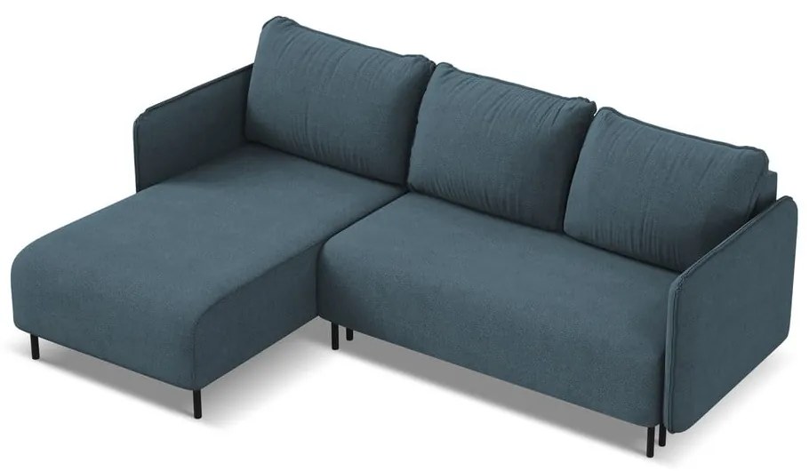 Colțar albastru extensibil/cu spațiu de depozitare (cu colț pe partea stângă) Luana – Makamii