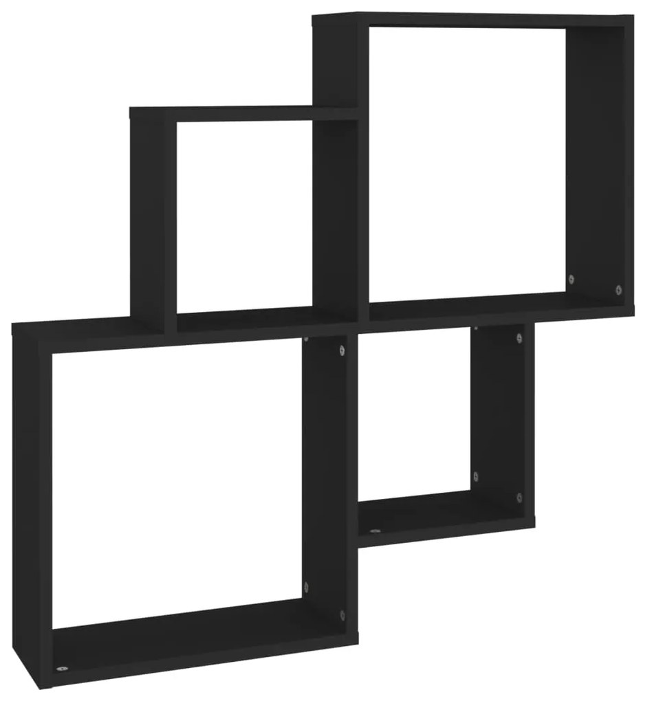 807260 vidaXL Raft de perete cub, negru, 80x15x78,5 cm, PAL