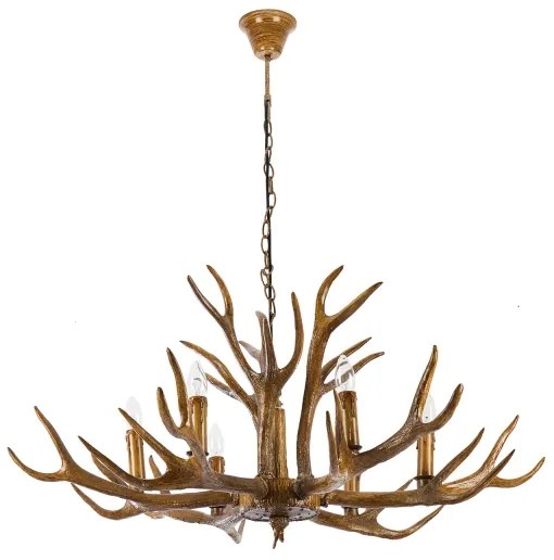 Brilagi - Candelabru cu lanț DEER, 6xE14/10W/230V, Ø 102 cm, cu coarne