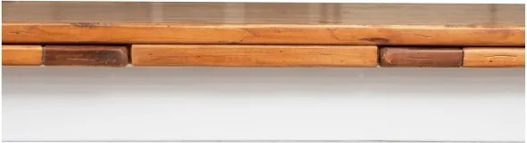 Masa extensibila, L160(290) 90 H80 cm, alb antic nuc antichizat, lemn masiv
