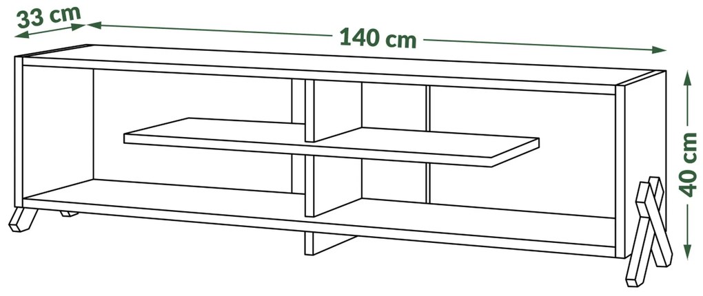 Dulap VIK RTV-140 Stejar Artisan - MASĂ TV MODERNĂ PENTRU CAMERA DE ZI