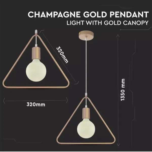 Lustră pe cablu 1xE27/60W/230V triunghi