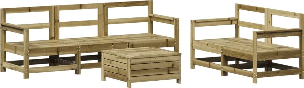 vidaXL Set canapea de grădină, 6 piese, lemn de pin tratat