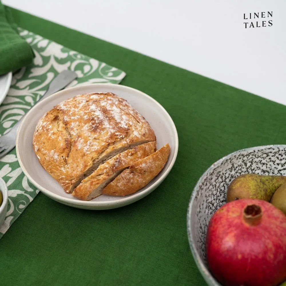 Față de masă din in 140x200 cm True Green – Linen Tales