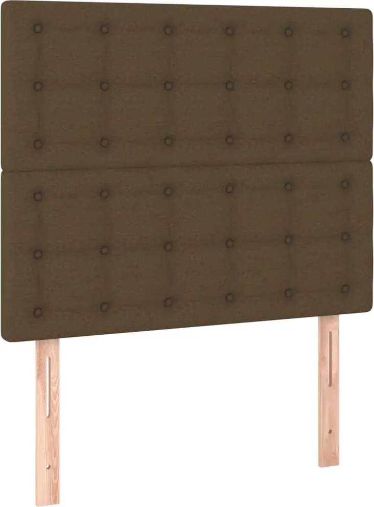 vidaXL Tăblie de pat maro închis 80x5x118/128 cm, material textil