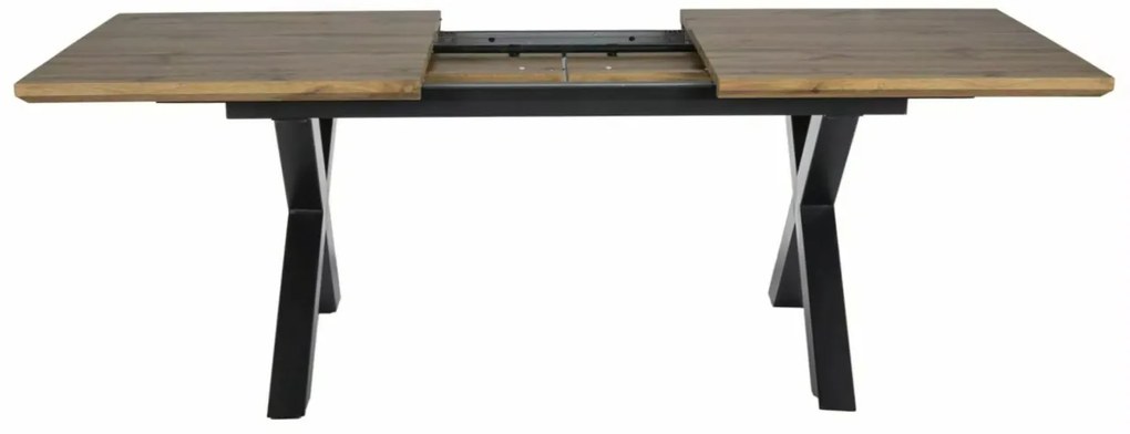 Masa extensibila Xaviero II stejar artizan/negru L160-240xl90 cm