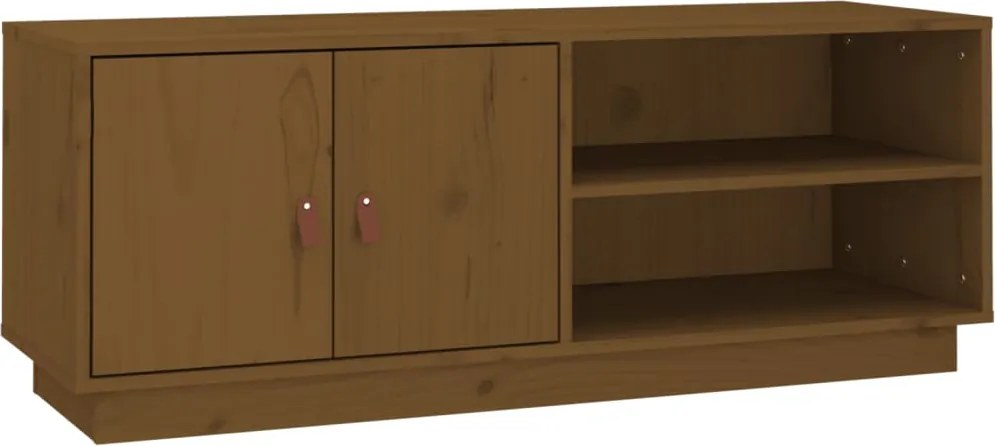 vidaXL Comodă TV, maro miere, 105x34x40 cm, lemn masiv de pin