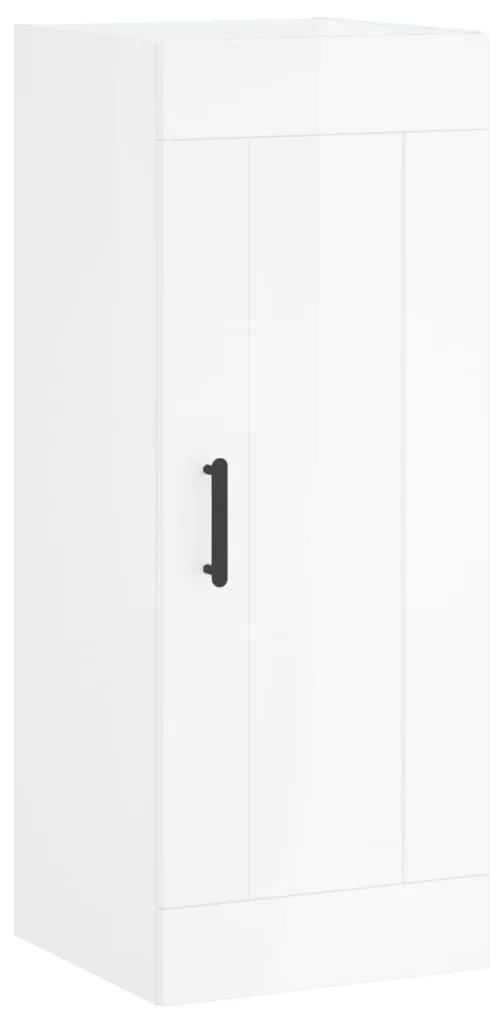 830510 vidaXL Dulap de perete, alb extralucios, 34,5x34x90 cm, lemn prelucrat