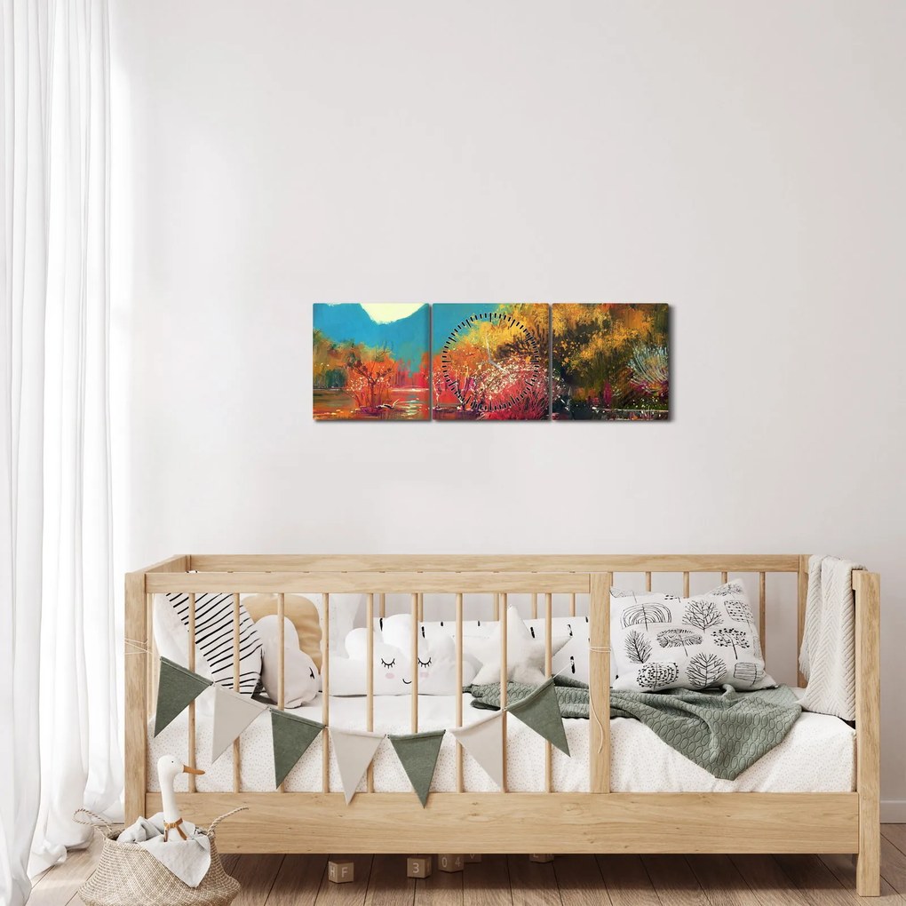 Tablou - Culorile toamnei (cu ceas) (90x30 cm)