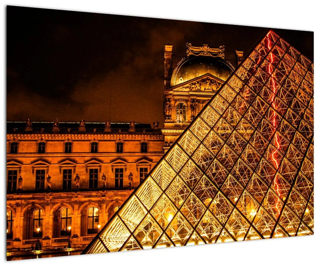 Tablou cu Louvre la Pris (90x60 cm)