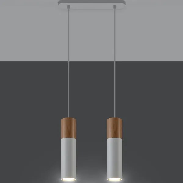 Lustră pe cablu PABLO 2xGU10/40W/230V alb