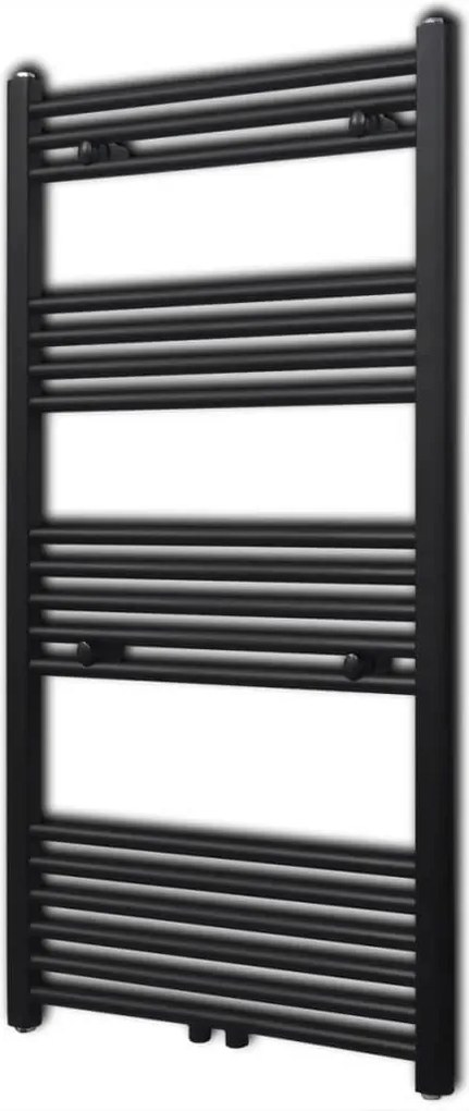 vidaXL Radiator port-prosop încălzire centrală baie drept, negru, 600x1160 mm