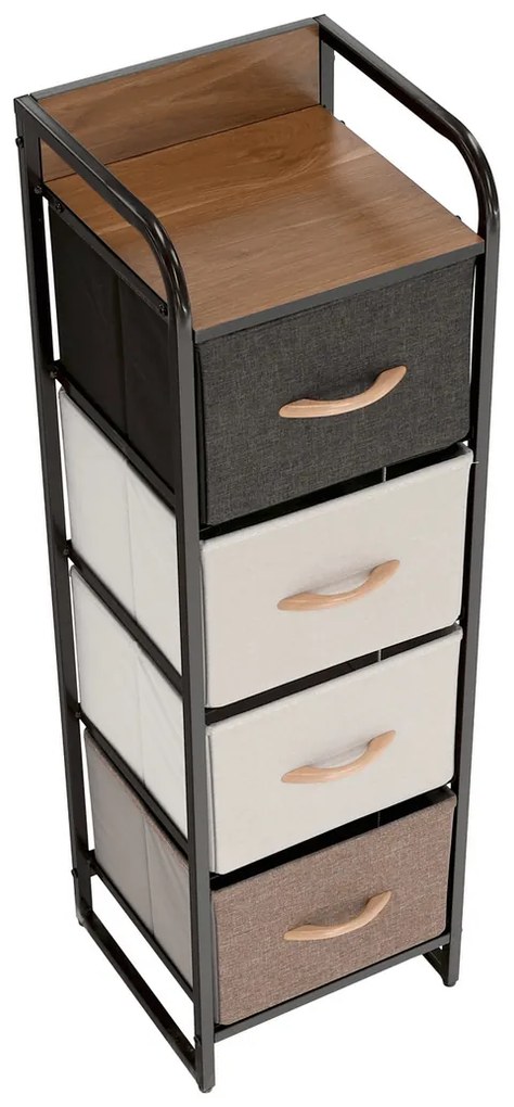 Comodă cu sertare din material textil HAZEL TIP 1,maro, L