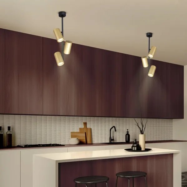 Lustră pe tijă Brilagi SELE VERTICAL 3xGU10/30W/230V negru/auriu