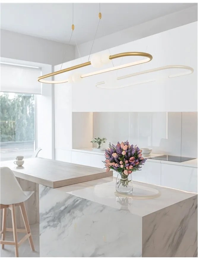 Lustra LED dimabila cu telecomanda design modern Celia auriu
