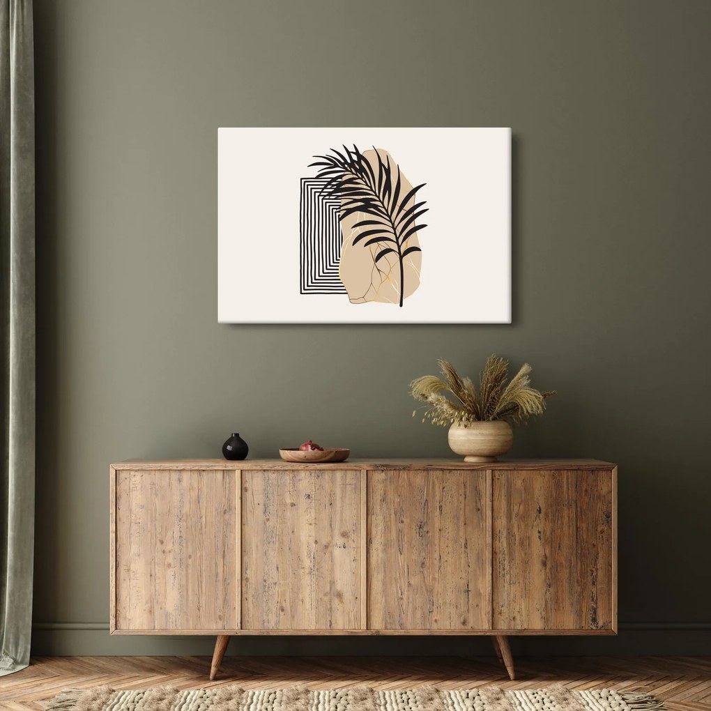 Tablou - Abstracție cu frunze tropicale N⁰3 (90x60 cm)