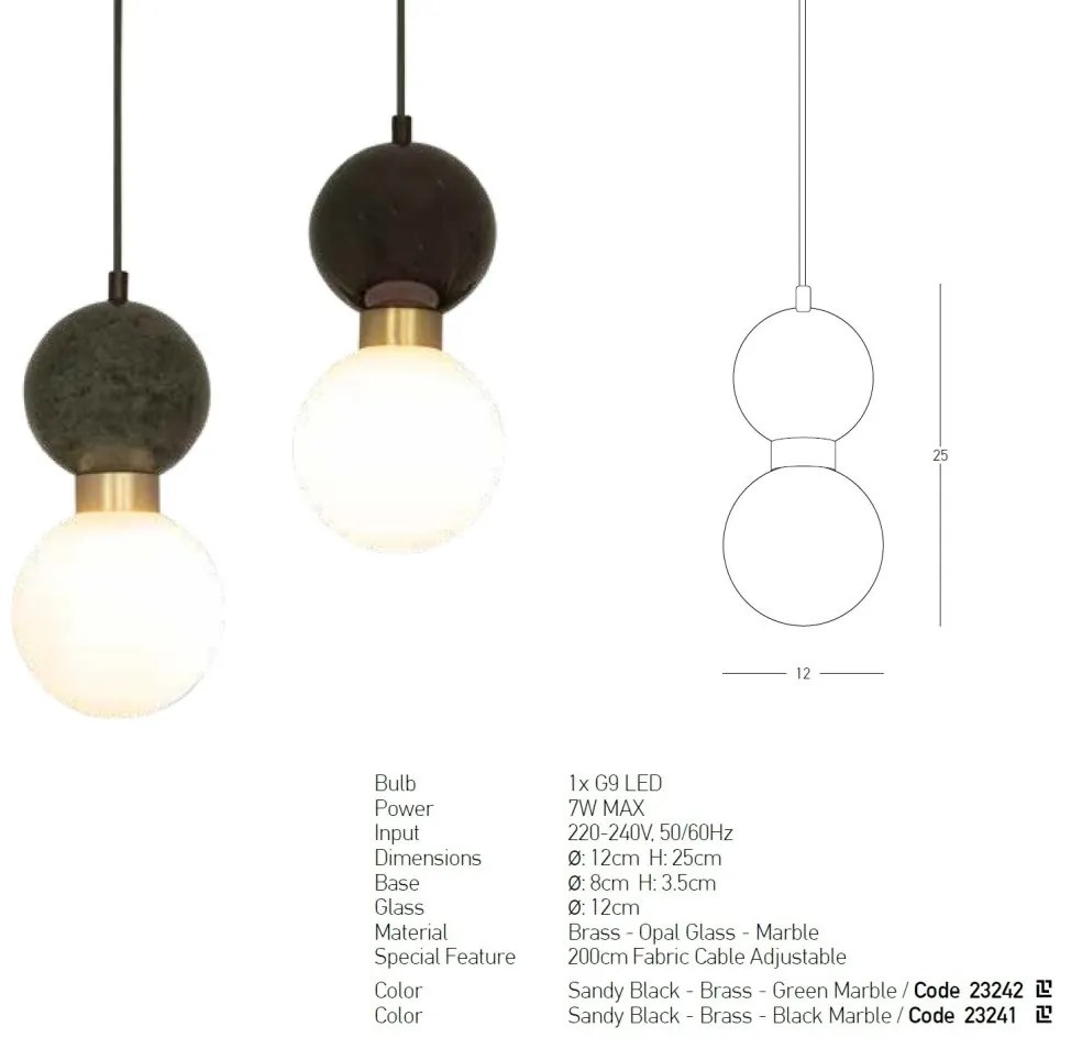 Pendul design decorativ modern MARBLE I verde