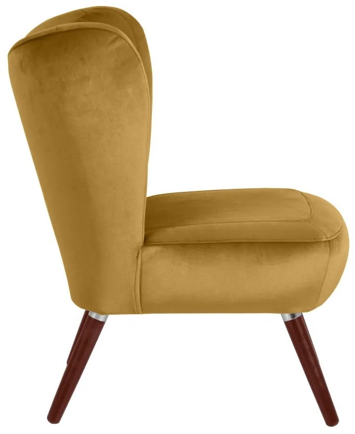 Fotoliu Max Winzer Sari Velvet, galben