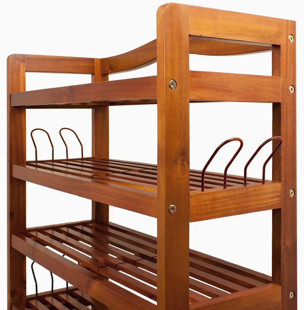 Raft pentru pantofi RUSTIC, 5 polițe, 95x26x82cm, maro natural Casaria