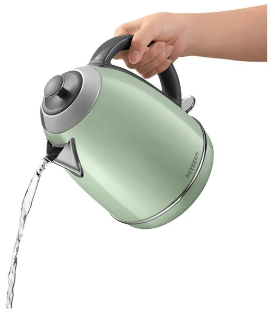 Cana electrica BUYDEEM K640, 2400W, 1,7 L, Protectie, Fara BPA, LED, Verde deschis