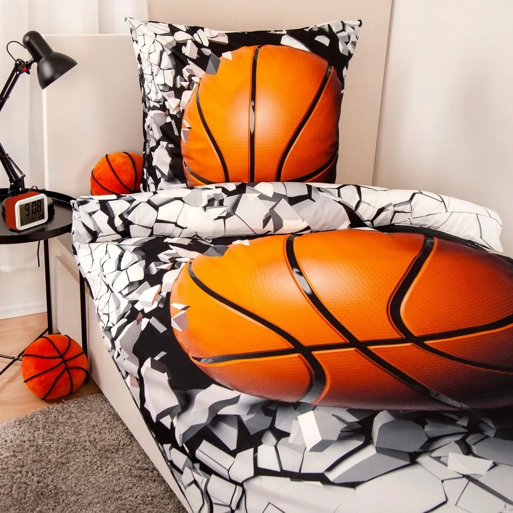 Lenjerie de pat din bumbac Herding Basketball, 135x 200 cm, 80 x 80 cm