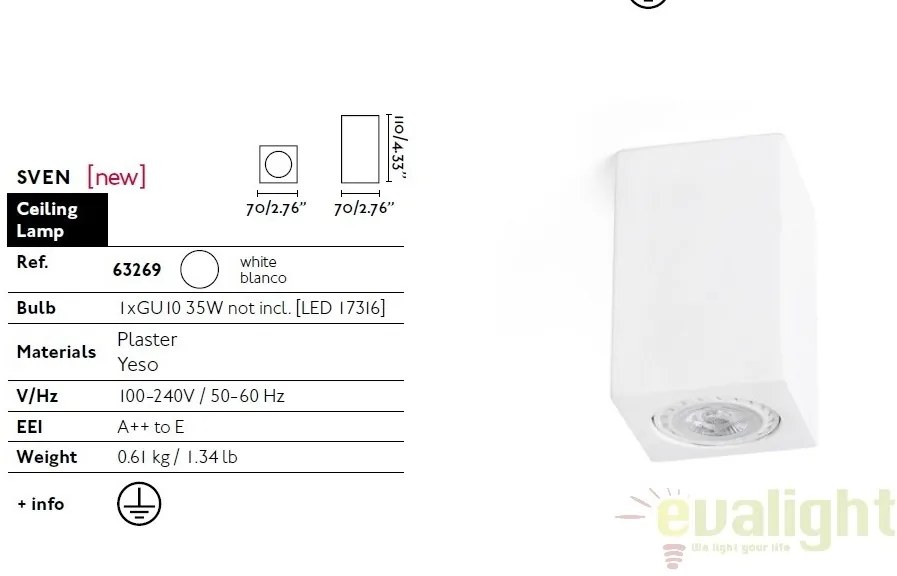 PLAFONIERA LED design modern SVEN patrata 63269