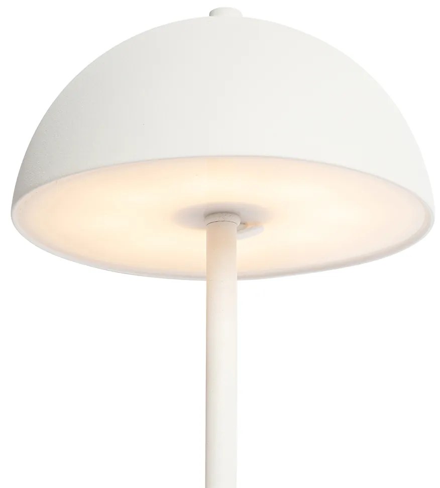 Lampă de masă de exterior albă reîncărcabilă cu dimmer în 3 trepte - Keira