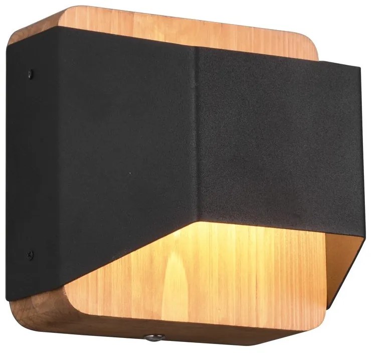 Aplică de perete negru-mat LED cu intensitate reglabilă Arino – Trio