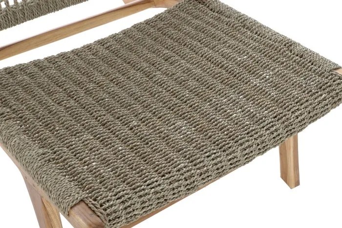 Fotoliu tip scaun maro , din lemn de tec si rattan