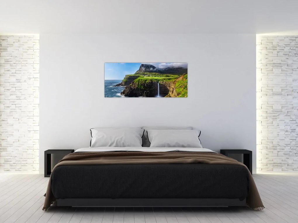 Tablou - Cascada Múlafossur (120x50 cm)