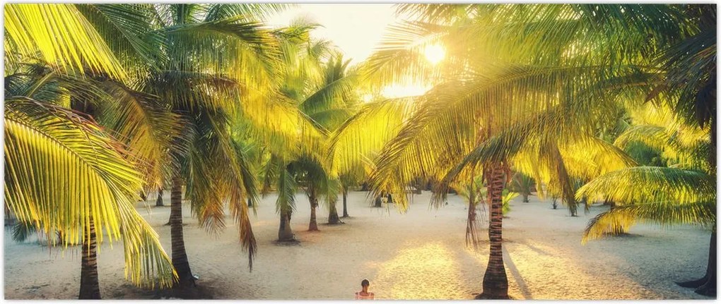 Tablou - Femeie între palmieri (120x50 cm)