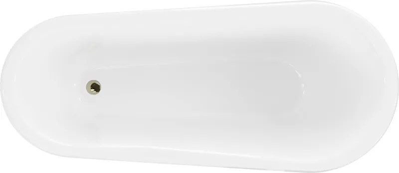 Mexen Retro cadă de sine stătătoare 170 x 75 cm, albă, picioare aurii - 53251707500-50