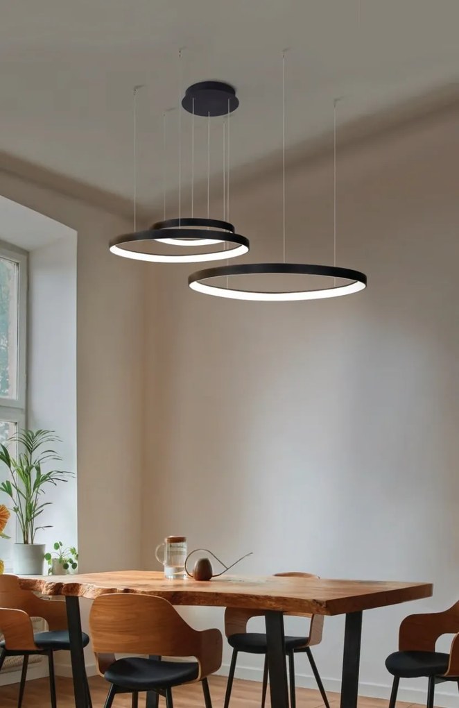 Lustra LED XXL design circular AMANDA 45+65+85 3000K BK