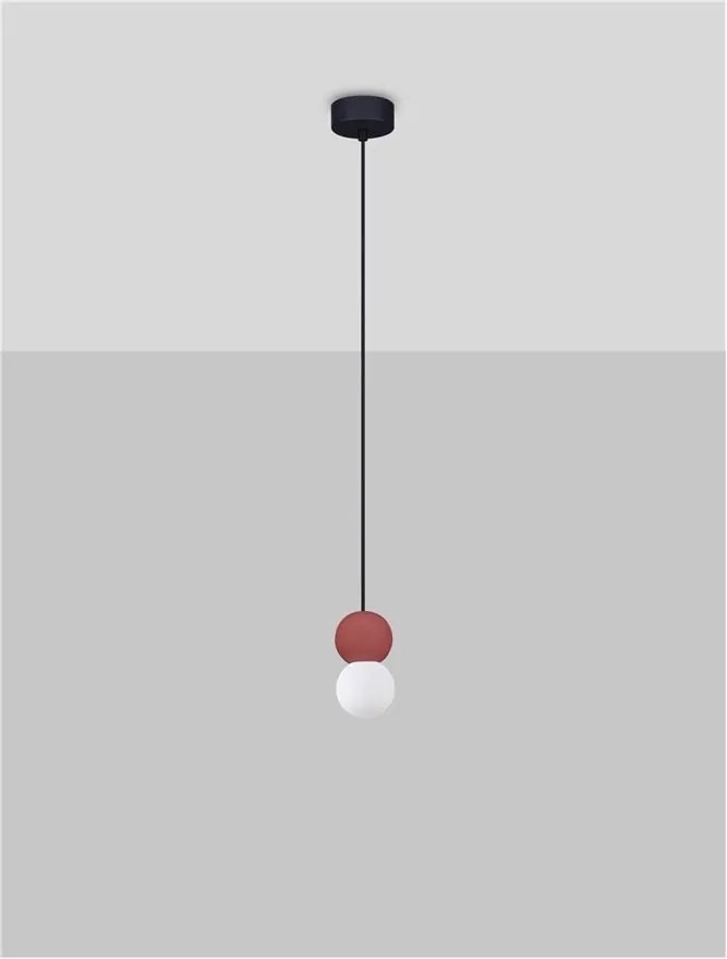 Pendul design decorativ ZERO rosu/opal