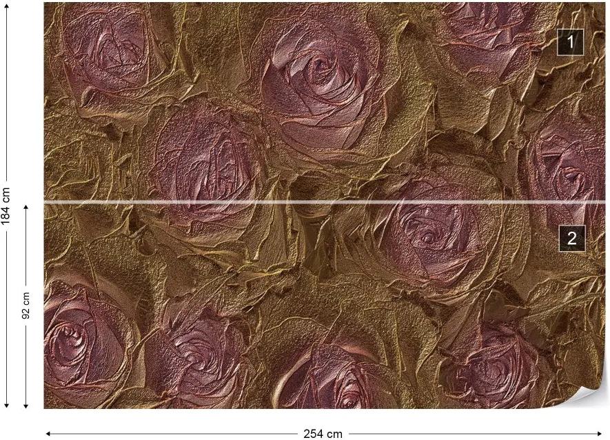 GLIX Fototapet - Pink Roses Abstract Texture Vliesová tapeta  - 254x184 cm