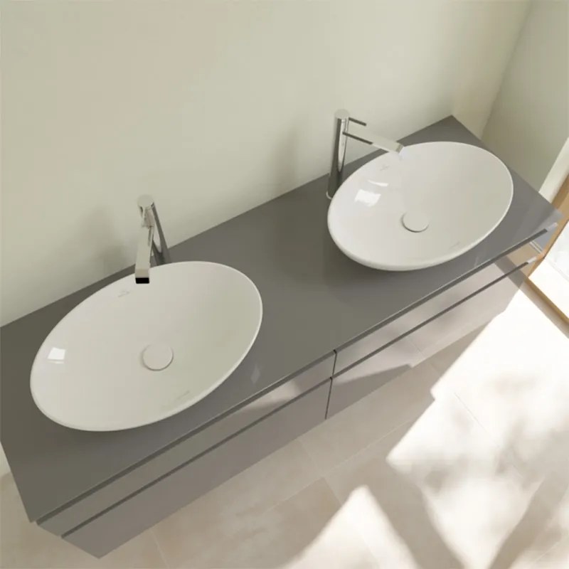 Lavoar pe blat alb lucios 56 cm, oval, Villeroy  Boch, Loop  Friends