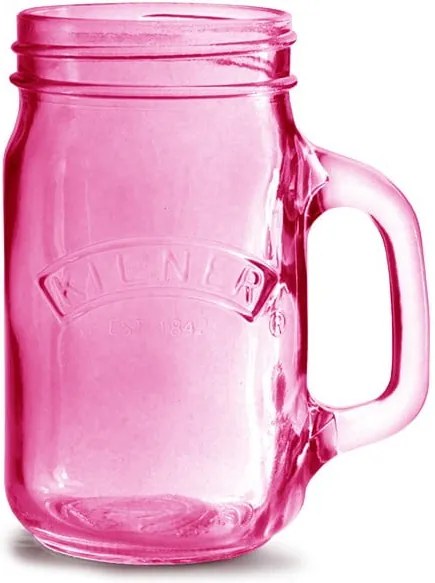 Borcan cu mâner Kilner 350 ml, roz