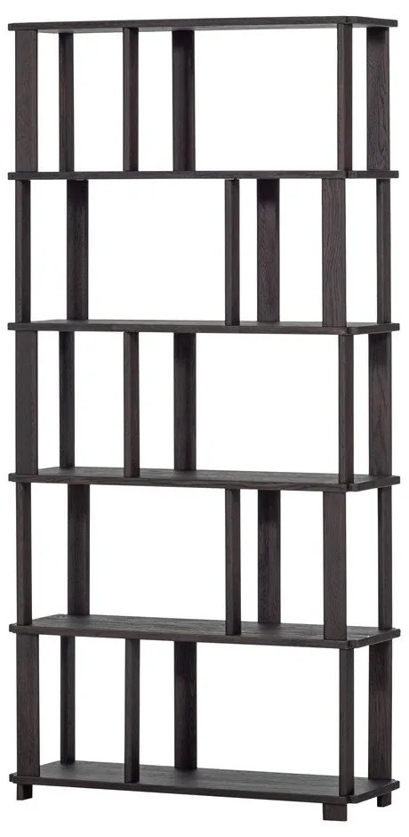 Bibliotecă maro închis din lemn de stejar 90x186x30 cm Riss – WOOOD