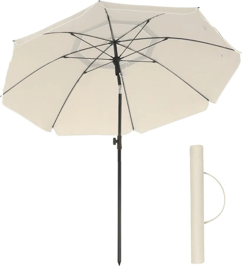 Umbrelă SOLARA, Ø160 cm, bej SongmicsHome