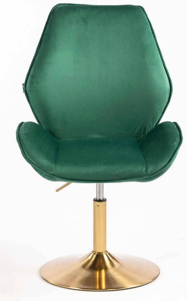 HR350N Scaun Verde din Catifea Bază Aurie