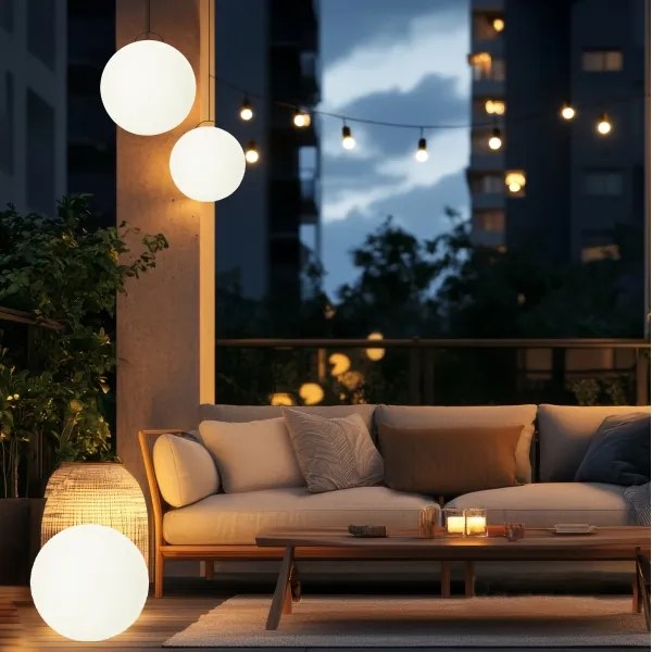 Lampă LED RGB solară dimabilă LED/5W/3,7V 3000K IP54 d. 30 cm