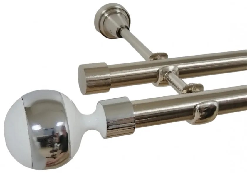 Galerie dubla fara inele kula alb 19 mm inox (Alege marime: 400 cm)