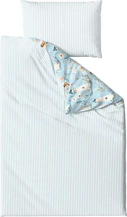 Lenjerie de pat din bumbac LIGHTHOUSE POLY albastru Dimensiune lenjerie de pat: 2 buc 70 x 90 cm | 200 x 220 cm