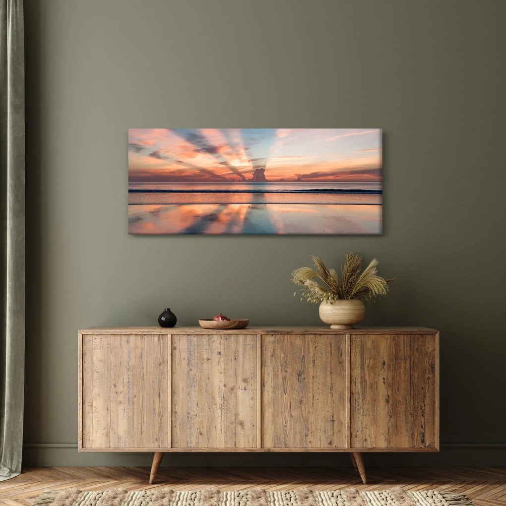 Tablou cu razele solare deasupra plajei Dayton (120x50 cm)