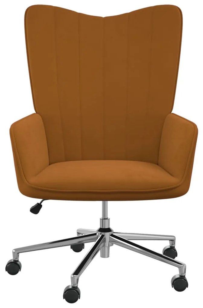 327773 vidaXL Scaun de relaxare, maro, catifea