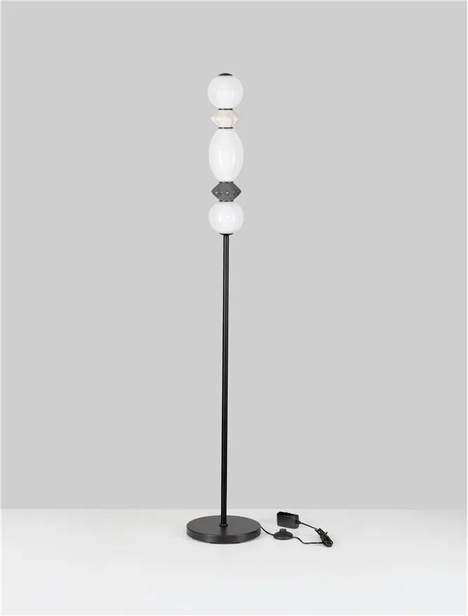Lampadar LED decorativ ceramica gri, alb, PALLINA