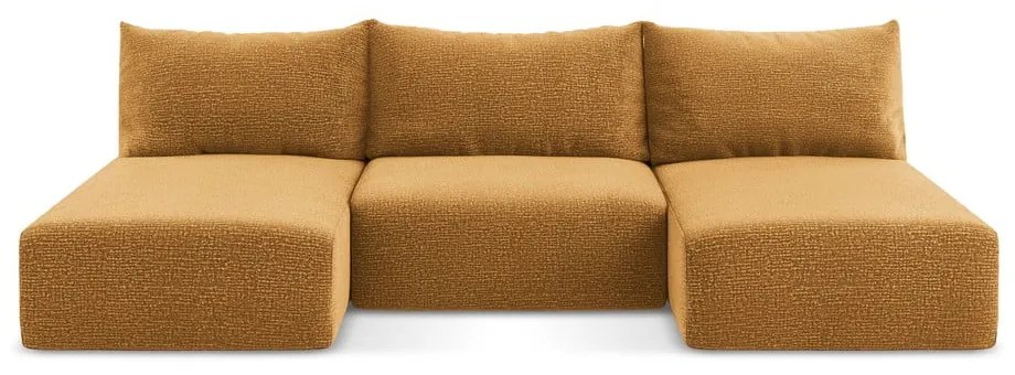 Colțar portocaliu extensibil/cu spațiu de depozitare Kalena – Makamii