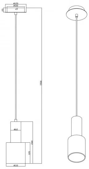 Lustră pe cablu WAILER 1xGU10/5W/230V gri Trio